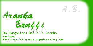 aranka banffi business card